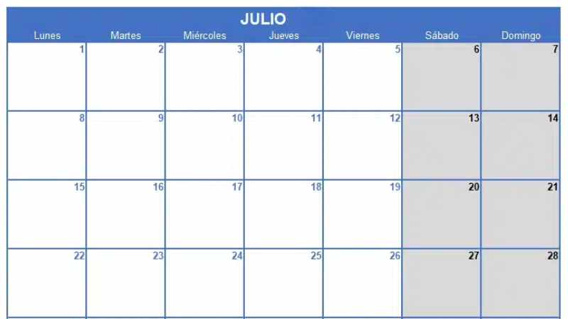 Cómo imprimir un calendario desde Excel